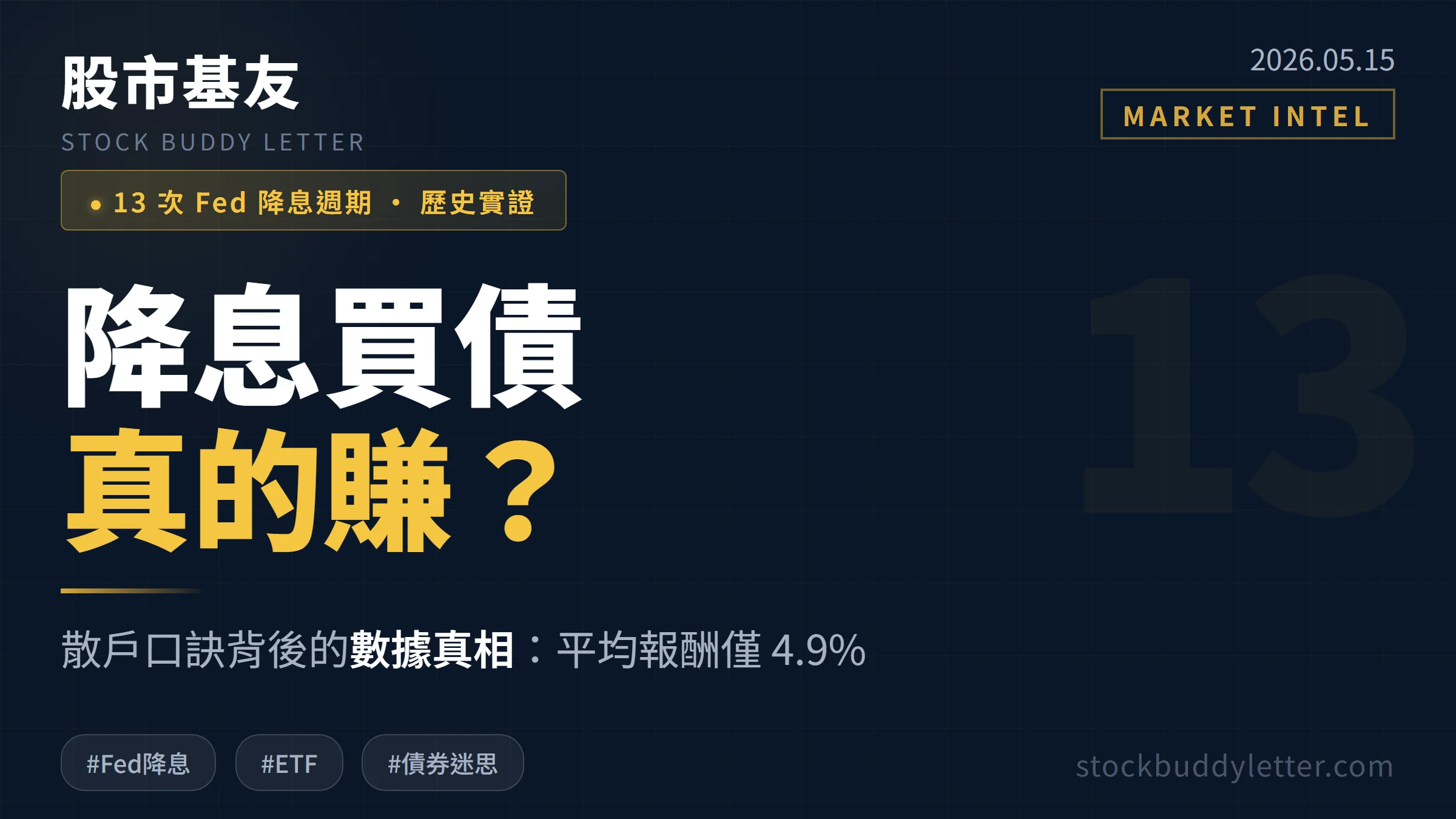 降息買債真的賺？13次Fed降息數據告訴你散戶最大的錯覺