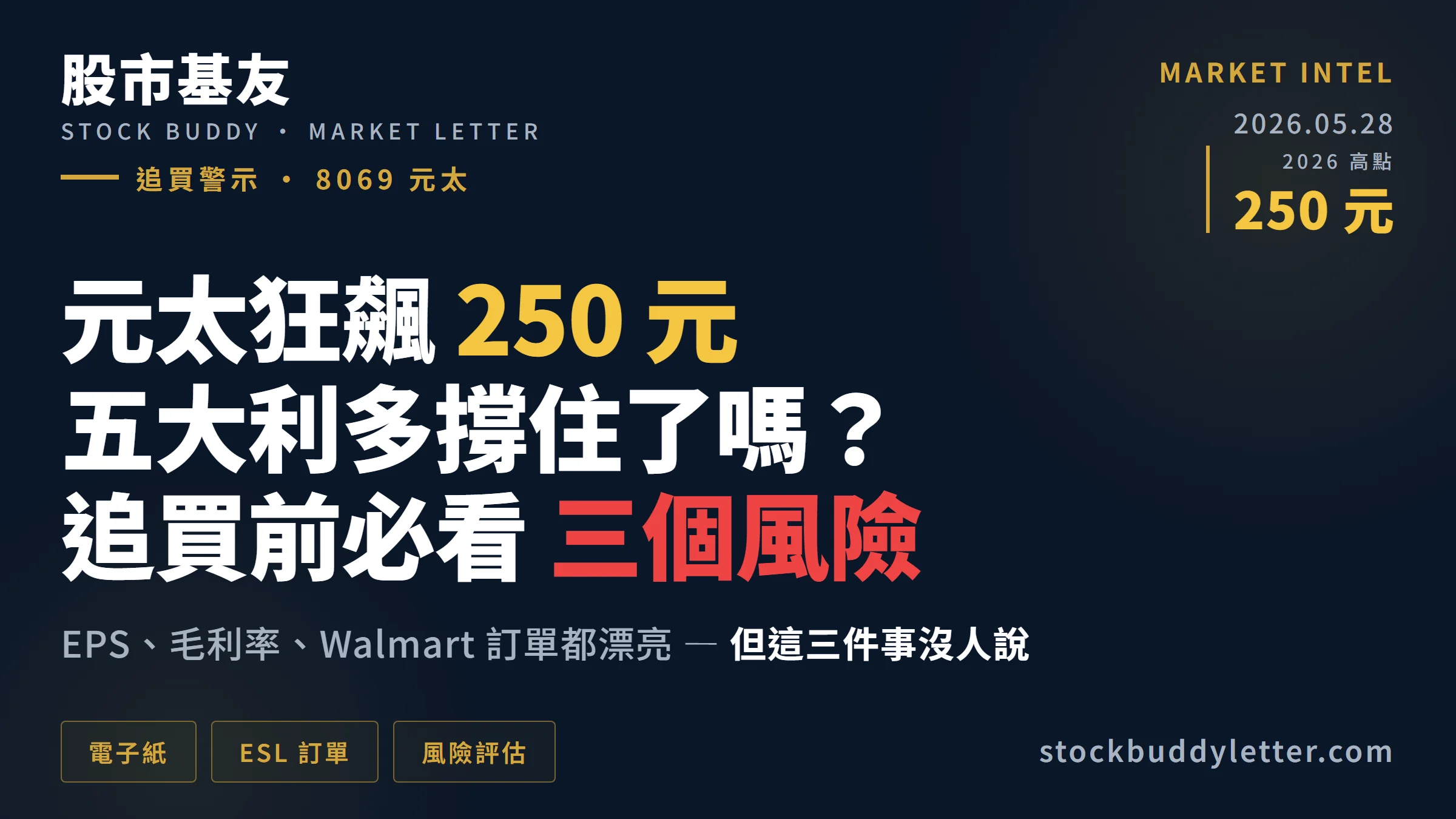 元太 2026 狂飆 250 元：五大利多撐住了嗎？散戶追買前必看的三個風險