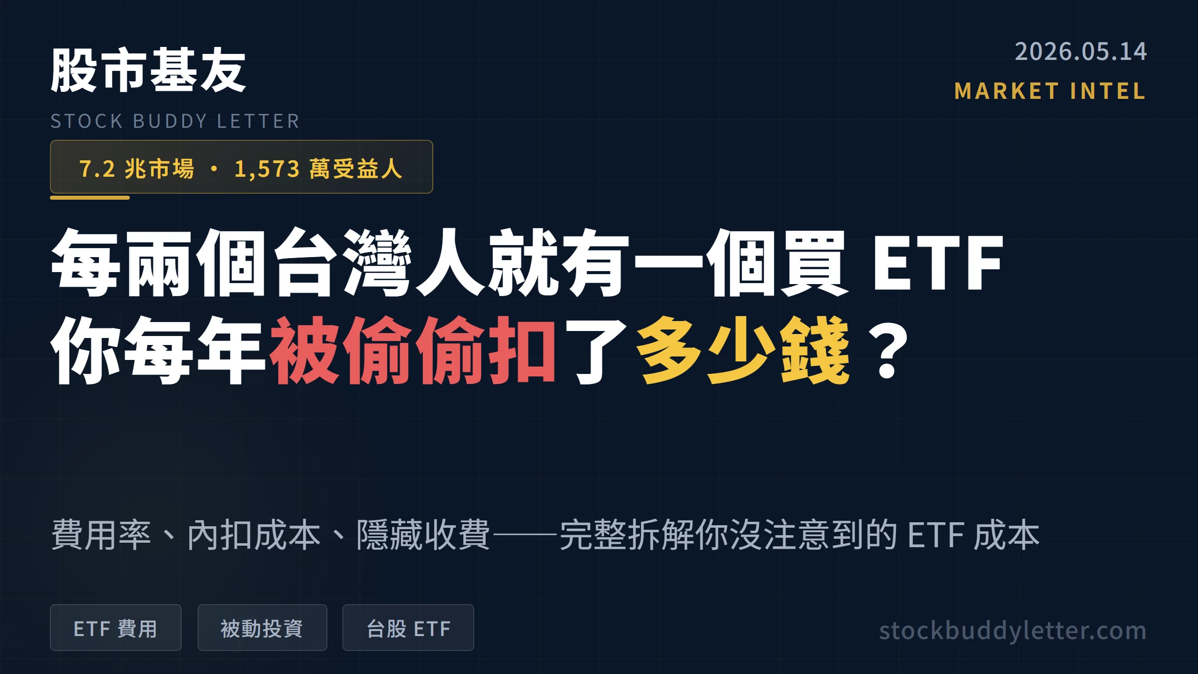 每兩個台灣人就有一個買 ETF？你每年被偷偷扣多少錢全解析