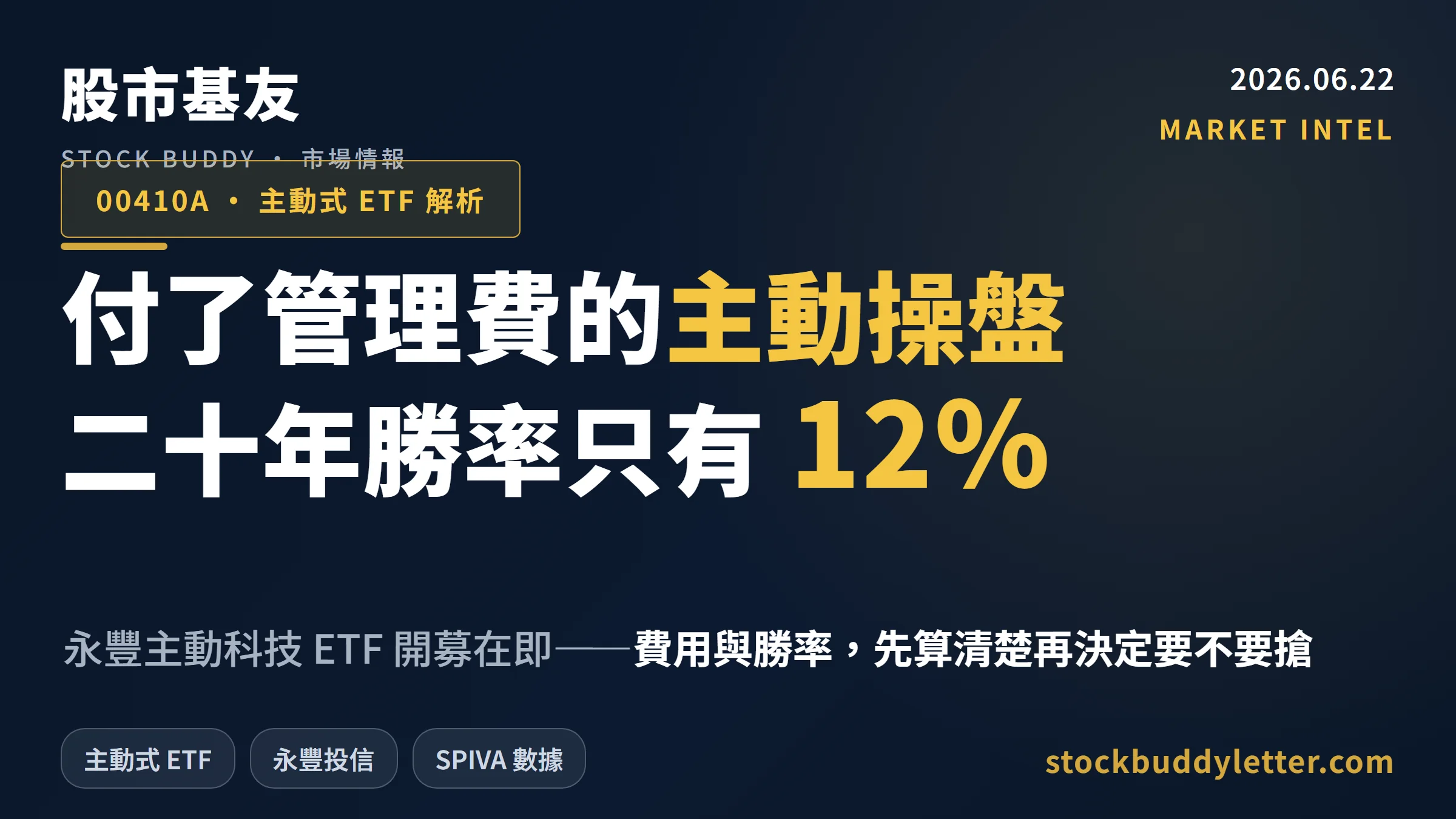 00410A 永豐主動科技 ETF 解析：主動選股的費用與勝率，你算清楚了嗎？