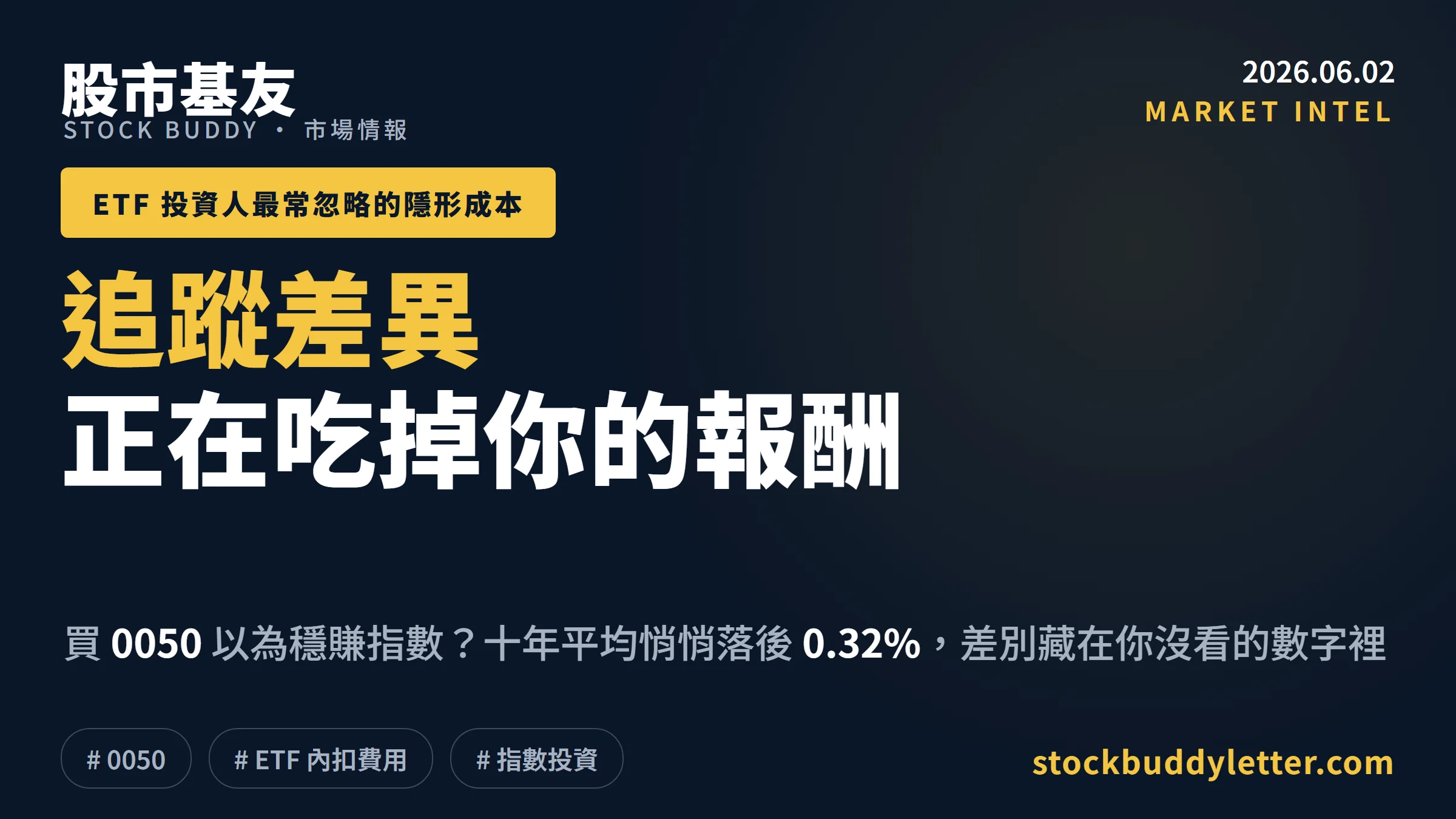 買 0050 以為穩賺指數？追蹤差異正在悄悄侵蝕你的報酬