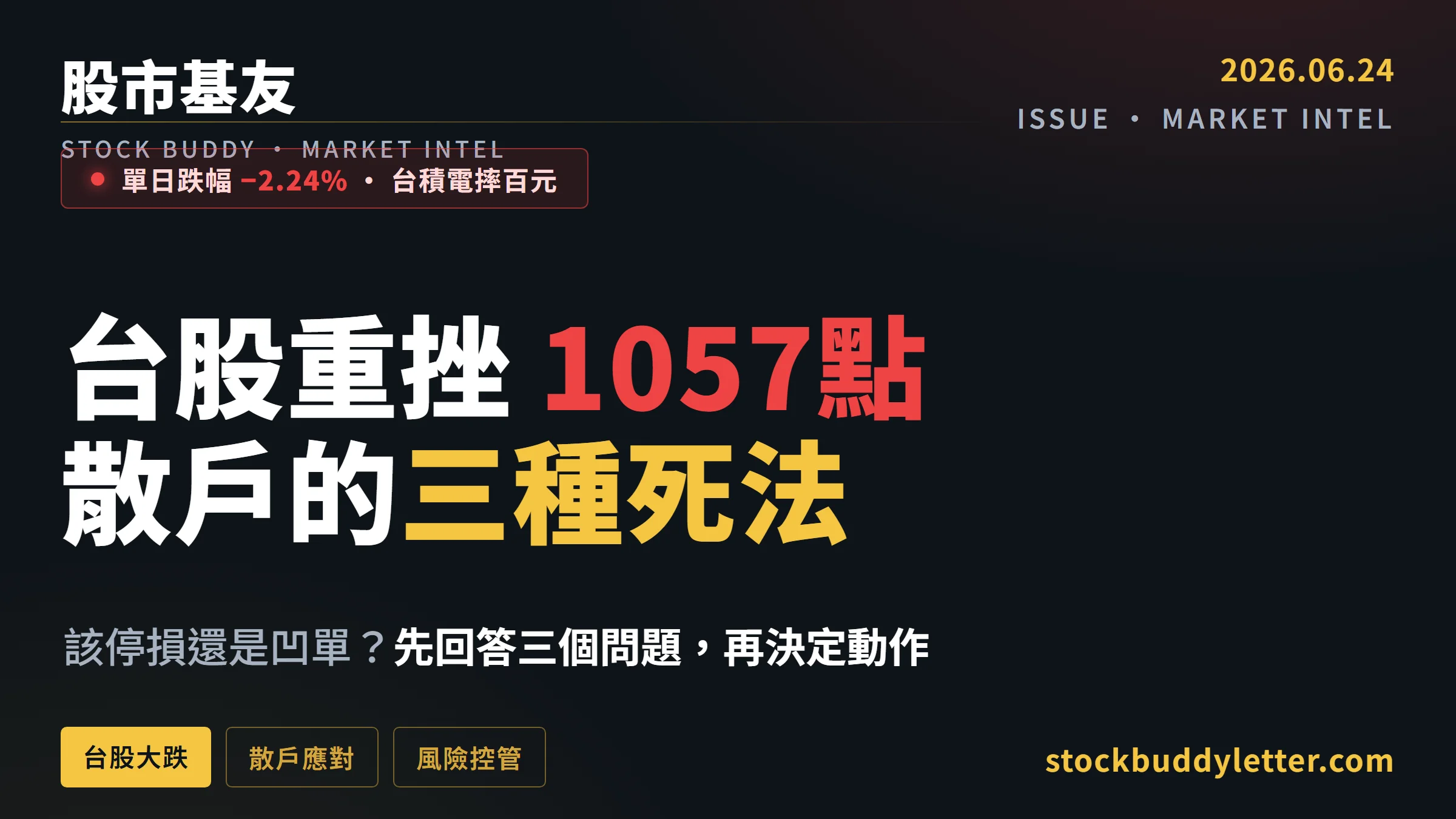 台股單日重挫1057點、台積電跌百元：散戶最常犯的三種錯誤與應對邏輯