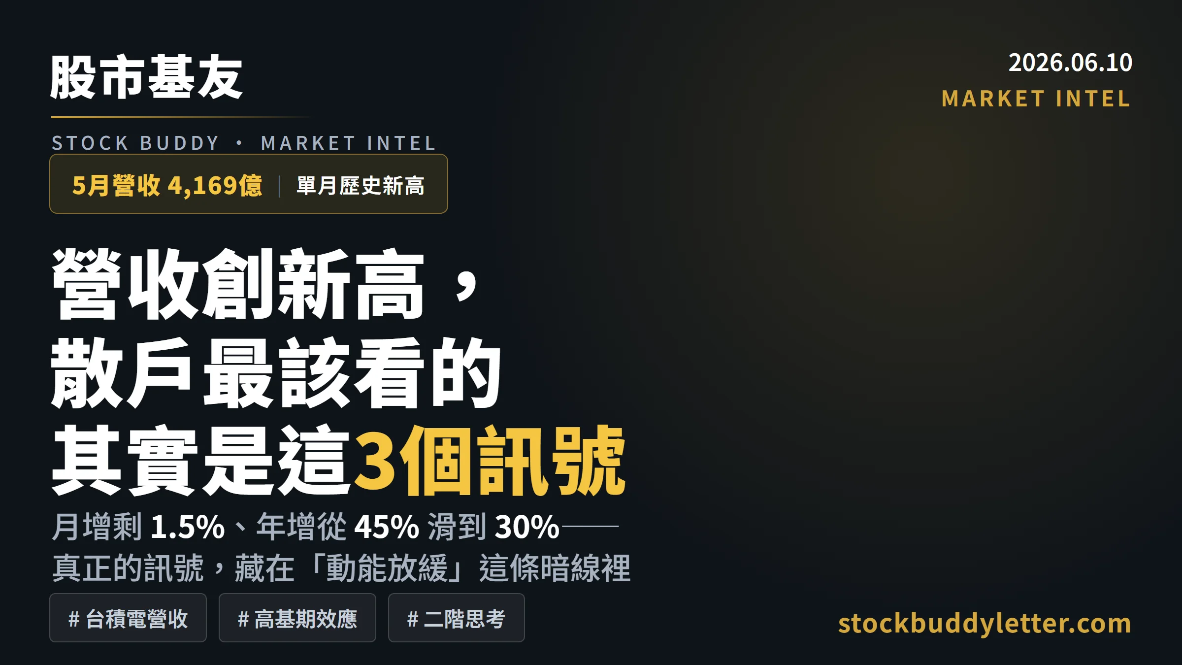 台積電5月營收創新高4,169億，但散戶最該看的3個隱藏訊號