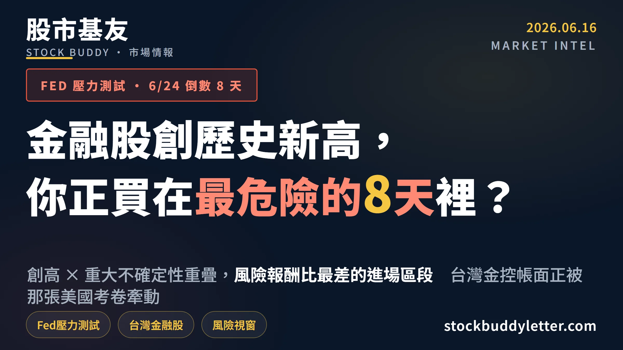 金融股創歷史新高，6月24日Fed壓測前這8天你要知道的風險