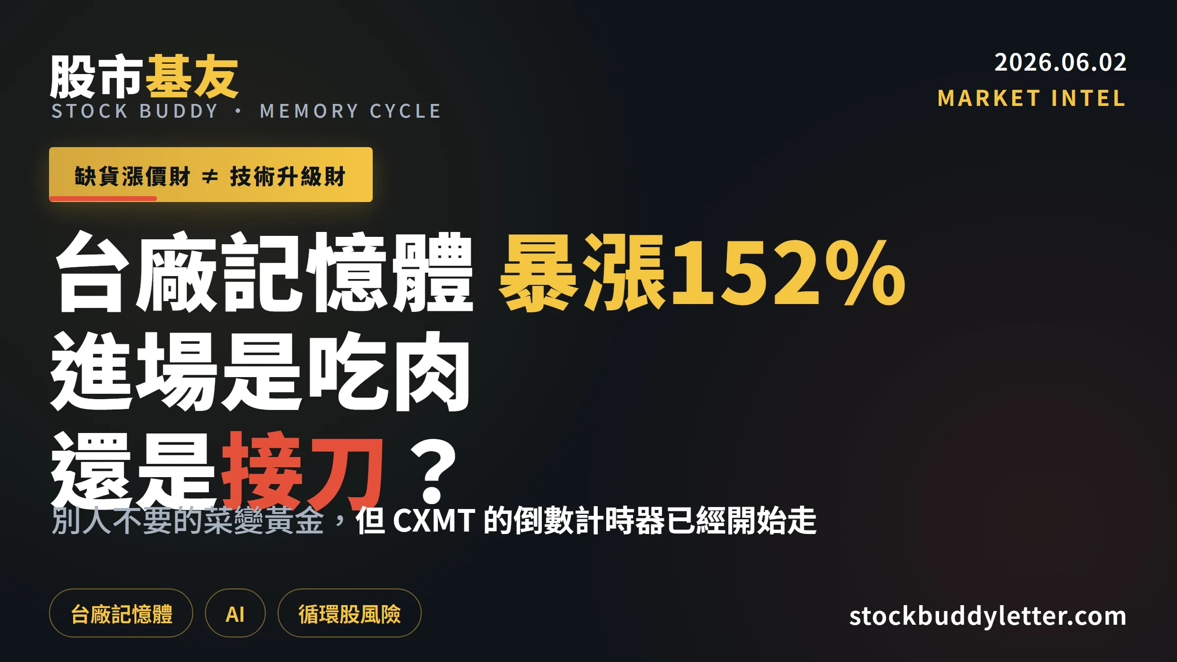 台廠AI記憶體Q1暴漲152%，散戶現在進場是吃肉還是接刀？