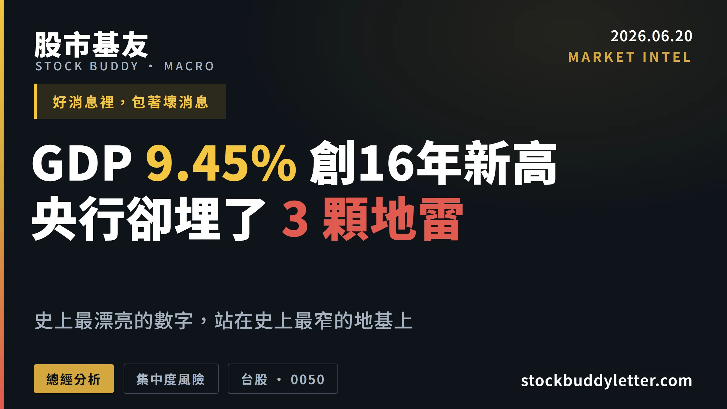 台灣GDP 9.45%創16年新高，但央行同份報告埋了3顆地雷沒人在意
