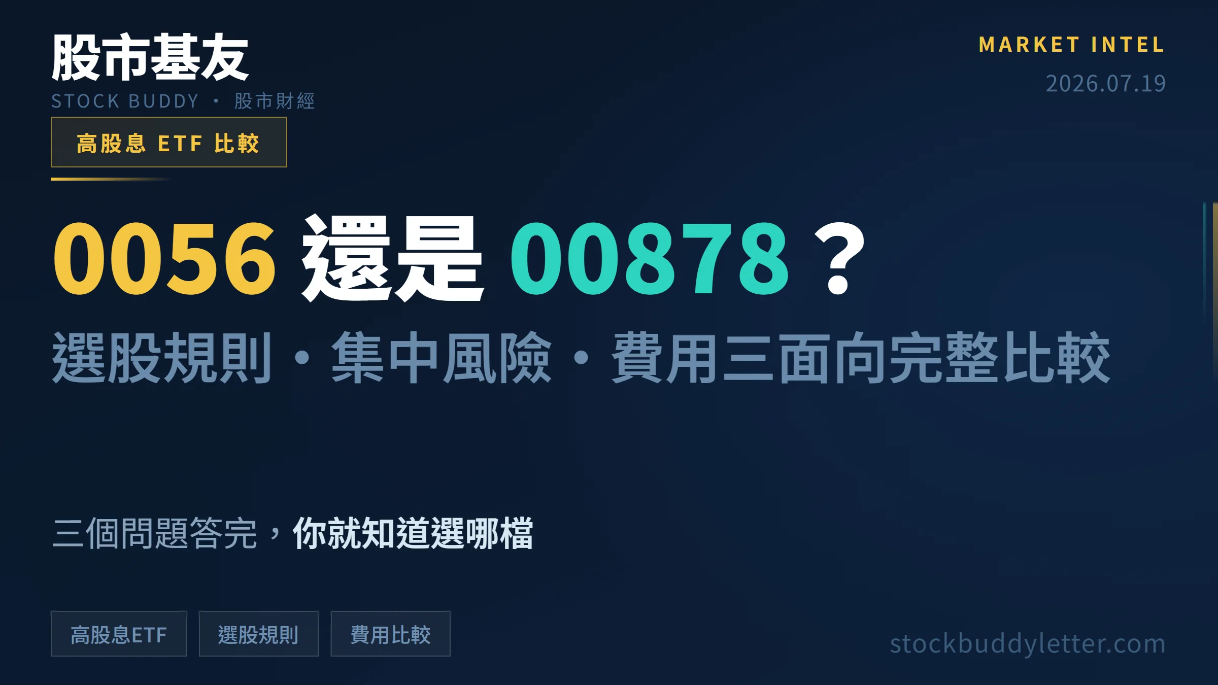 0056 還是 00878？選股規則、集中風險與費用三面向完整比較