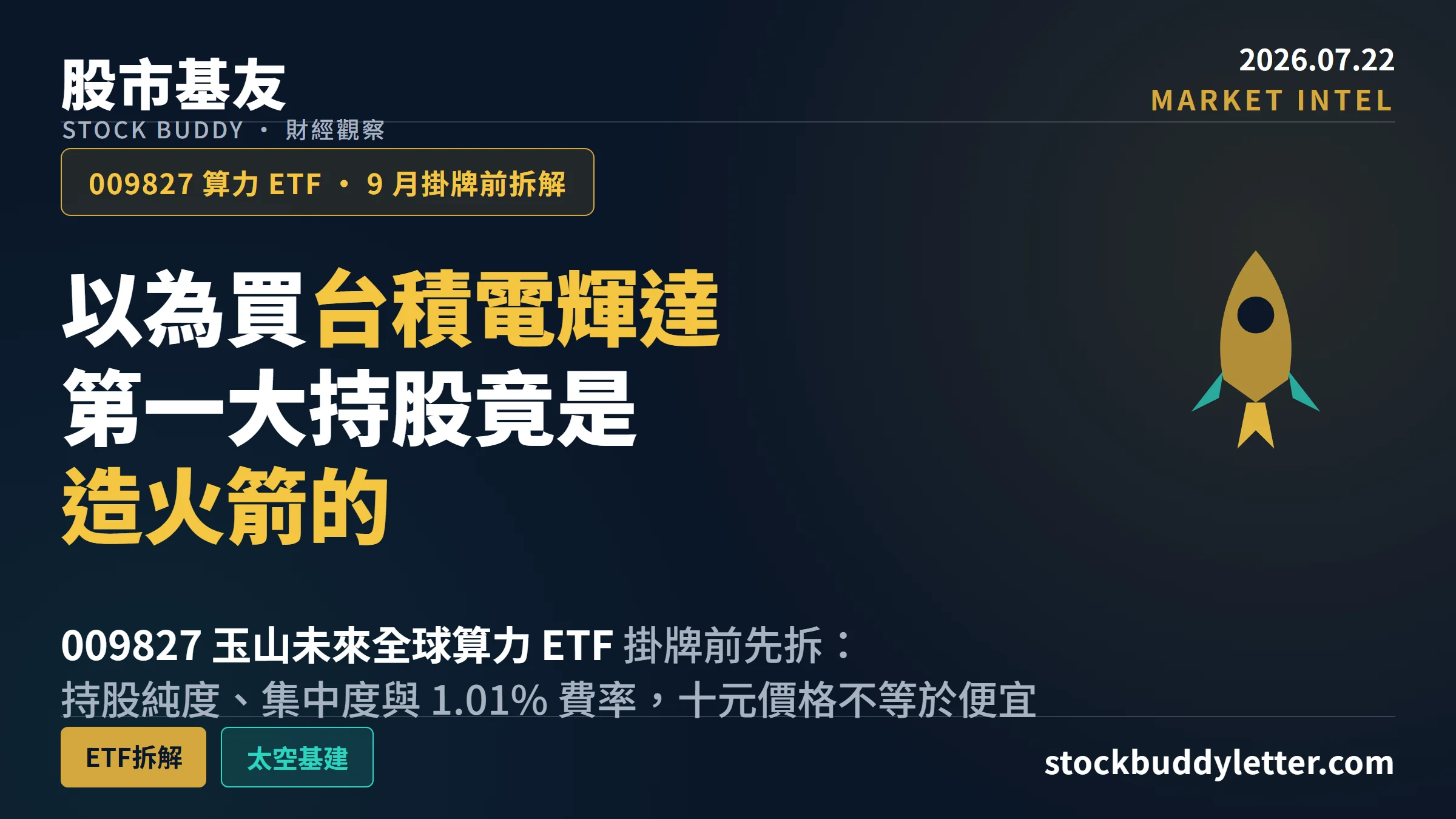 009827 算力 ETF 拆解：第一大持股竟是造火箭的 Rocket Lab