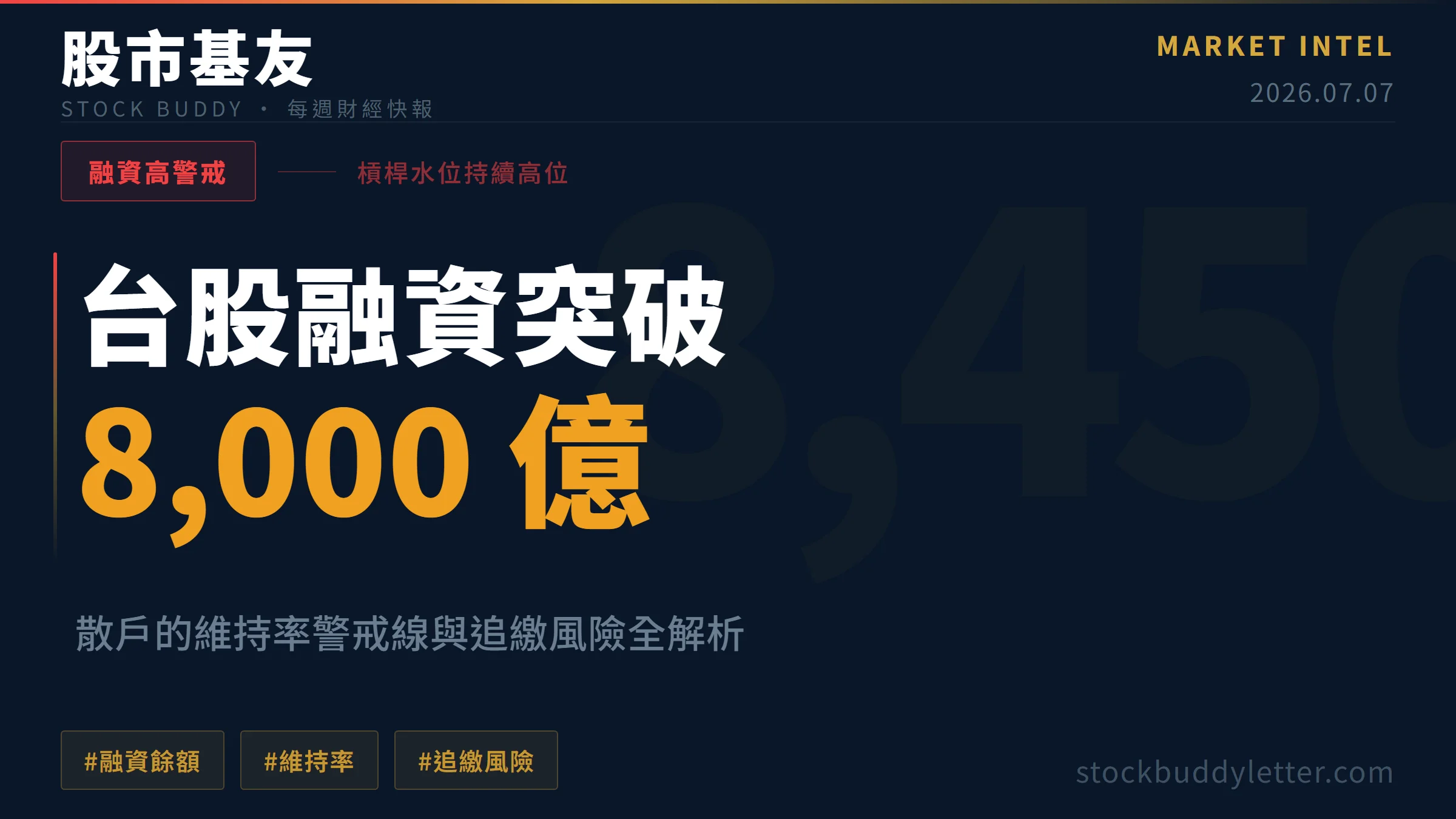 台股融資突破8,000億：散戶的維持率警戒線與追繳風險全解析