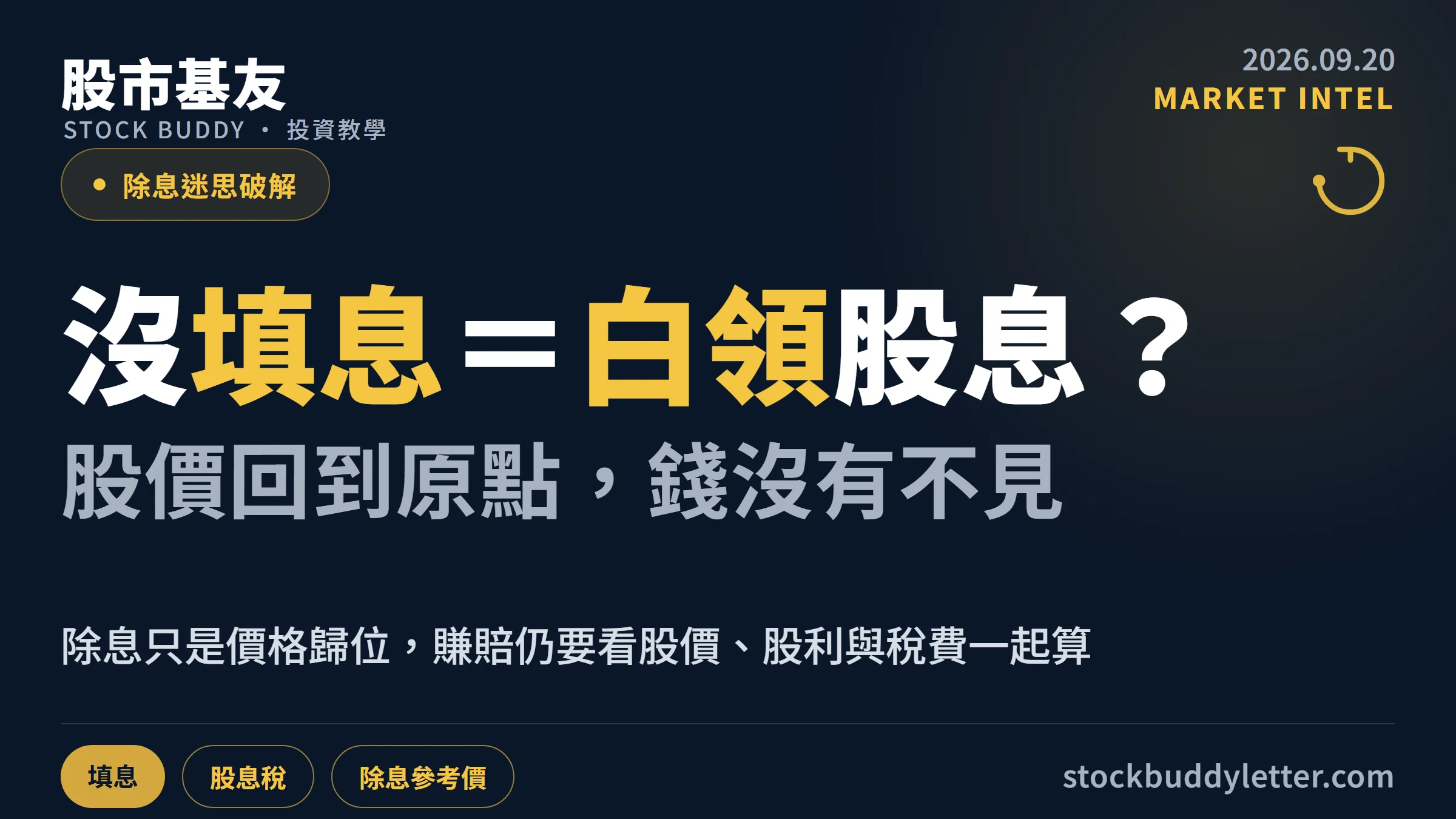 台股填息是什麼？沒填息不代表白領股息，稅後真實報酬這樣算