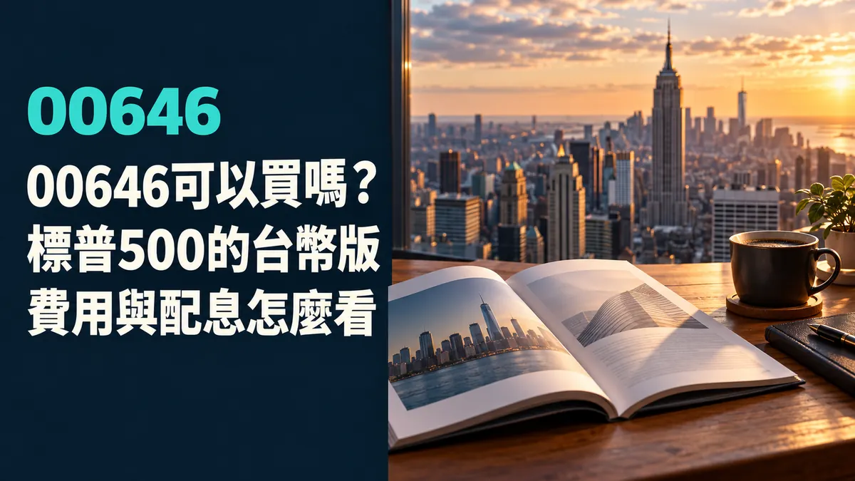 概念示意圖：美國大型企業與標普500意象，標示00646元大S&P500，非真實持股或績效資料