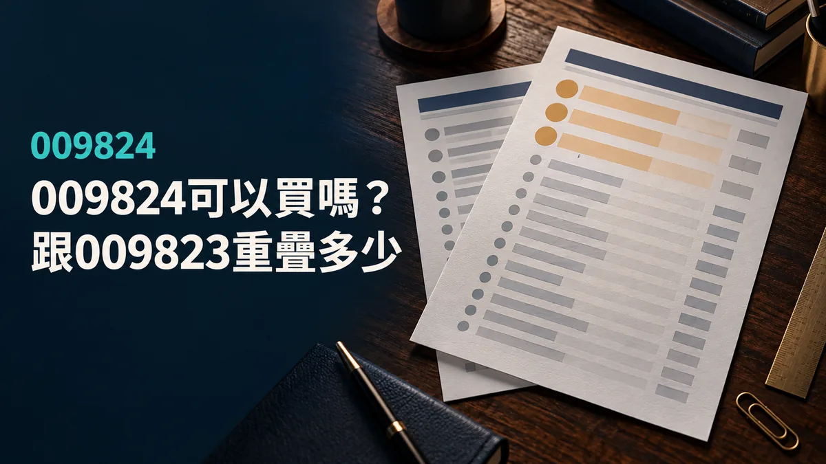 009824與009823美股ETF比較的編輯概念示意封面，非實際持股或報酬圖